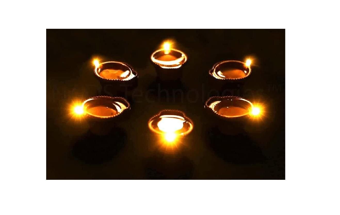 LED Light Water Sensor Diyas  with Ambient Lights, (Pack of 6/12/18/24)