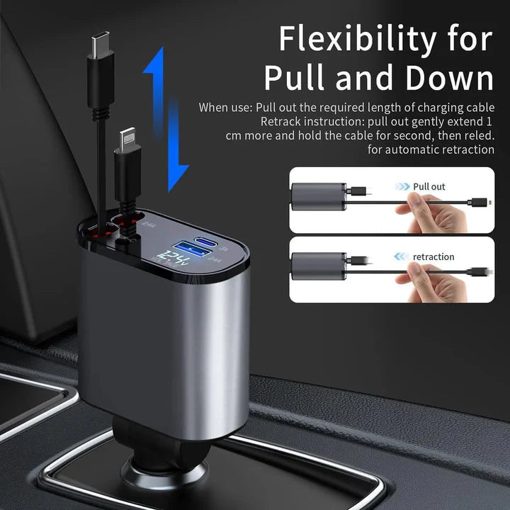 🔥Limited Stock - 4 in 1 Retractable  Car Charger